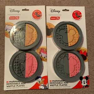 2 Sets Disney Removable Mini Waffle Plates Donald Duck and Mickey and Friends